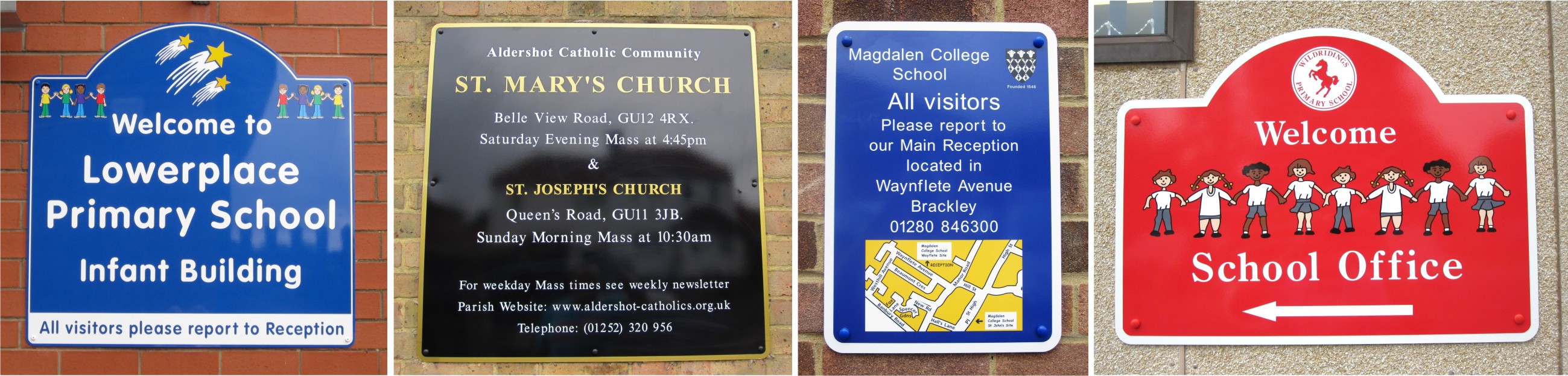 Wall Mounted Aluminium Composite Signs